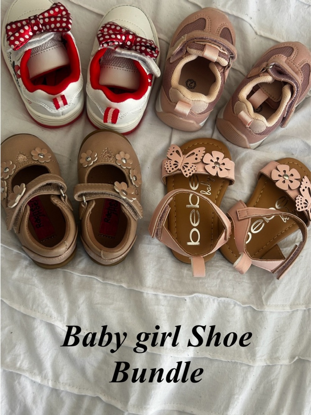Baby Girl Shoe Bundle - Mixed Pink & Beige Styles NEVER WORN